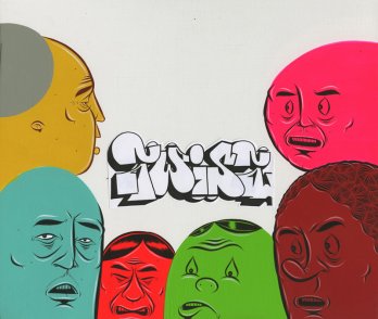 Painting by Barry McGee
