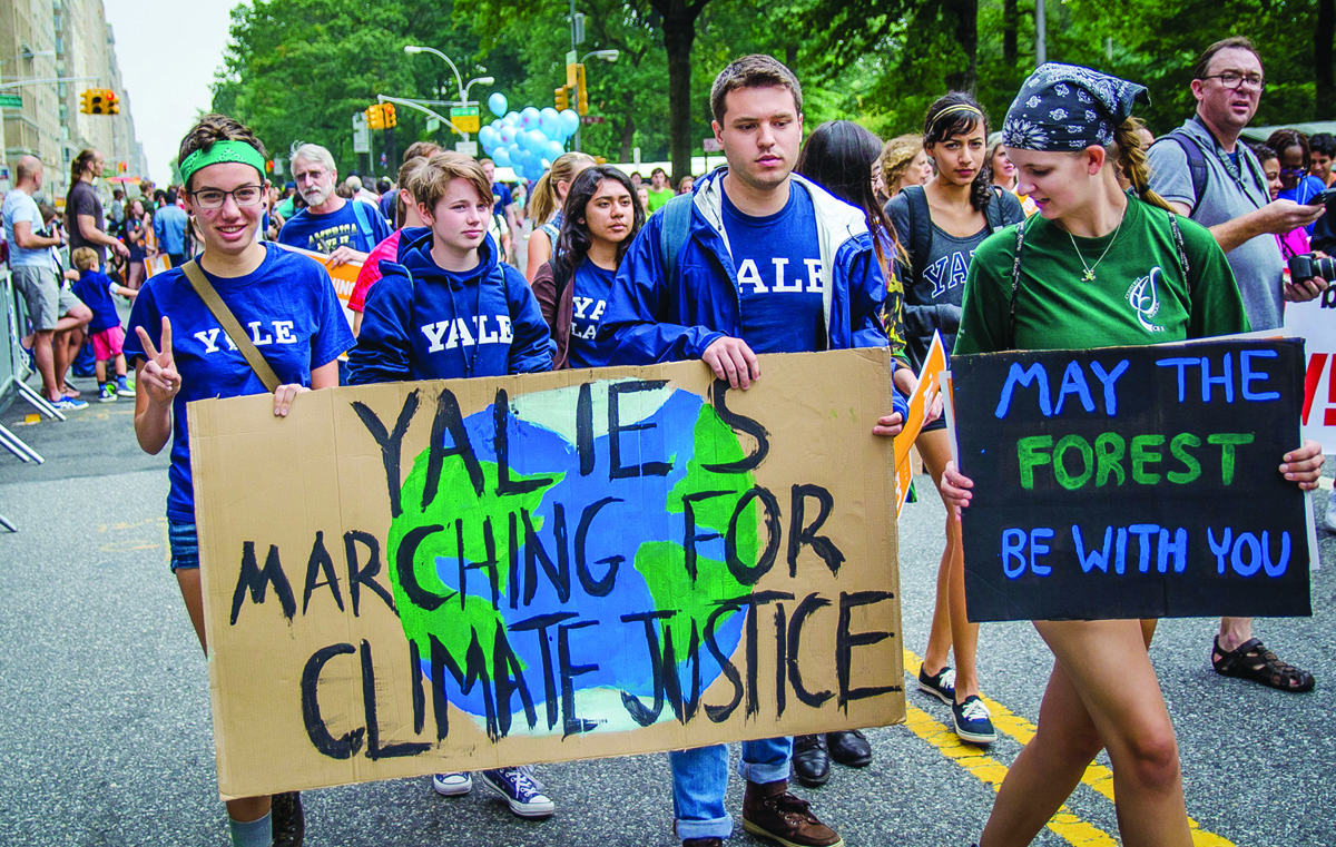 More than 150 Yale students were at the People's Climate March in October, 2014. (Photo: Philip Arndt)