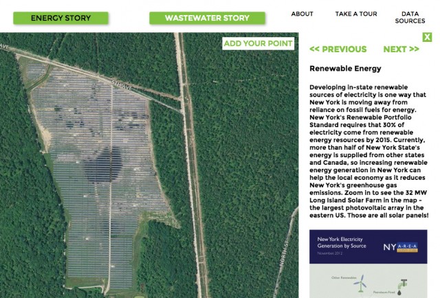 The map includes in-depth sidebars on climate, energy and wastewater. (CUSP)