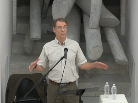 Science fiction writer Kim Stanley Robinson speaking at MoMA PS1