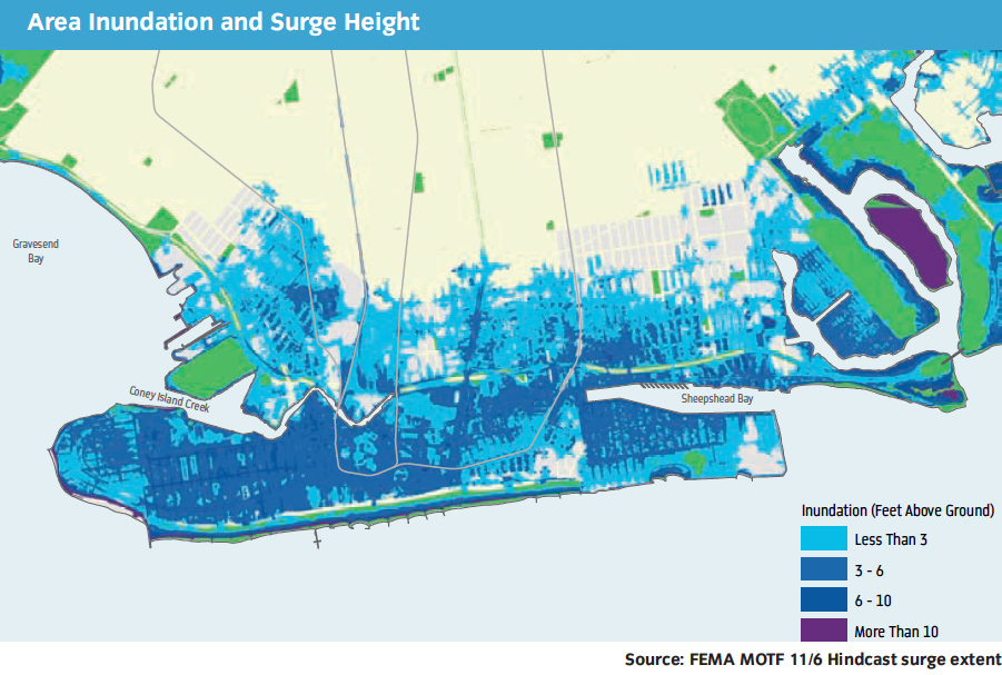 Much of the flooding came through the 'backdoor' from Coney Island Creek. (Map: SIRR)