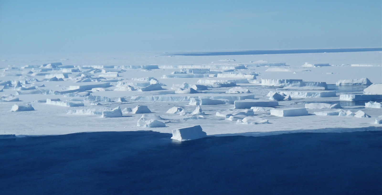 Icebergs float near Thurston Island, West Antarctica, 2014. (Photo courtesy NASA/GISS). 