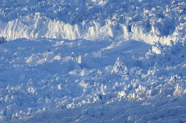 Aerial view of a huge ice sheet in Greenland.