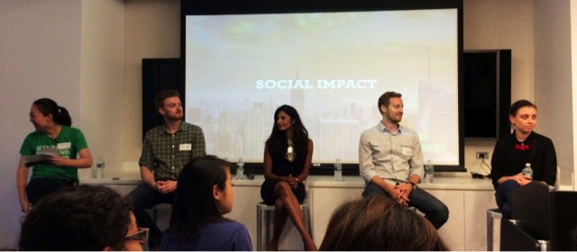 SWNYC Social Impact panel @ Google Chelsea Market on June 27 2014. (Photo credit: Ingrid Spielman) http://blog.up.co/2014/07/02/social-impact-panel-four-roads-success/